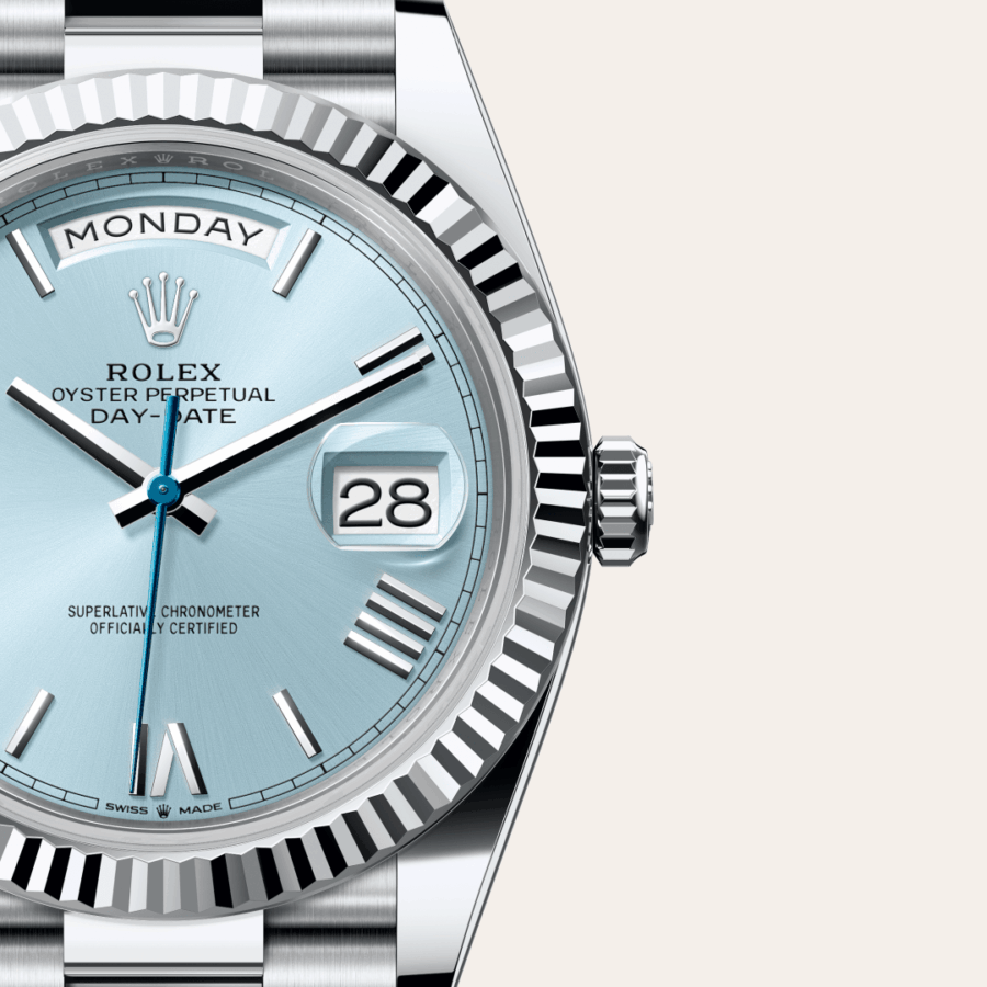 Rolex Day-Date 40 mit Zifferblatt Eisblau (M228236-0012) – Juwelier-Eckstein