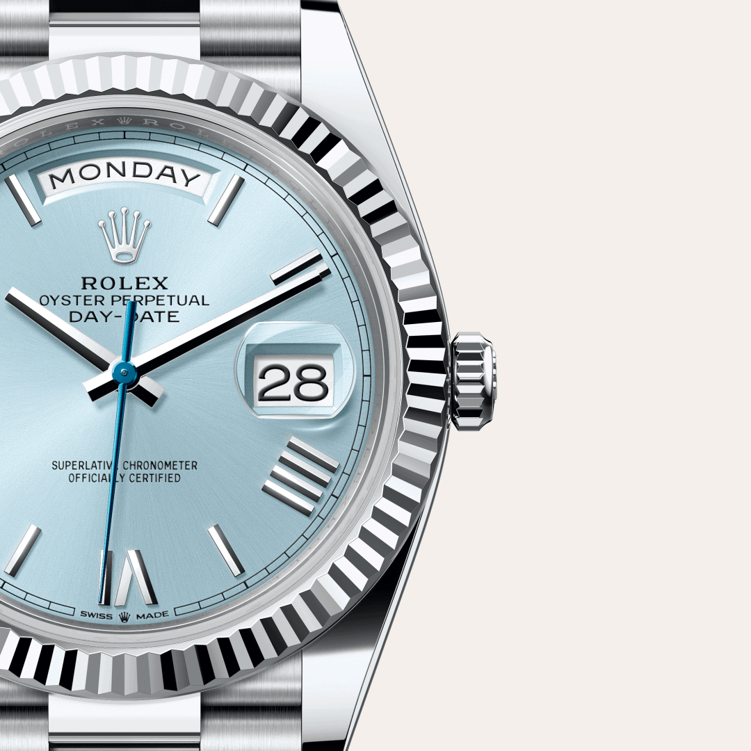 Rolex Day-Date 40 mit Zifferblatt Eisblau (M228236-0012) – Juwelier-Eckstein