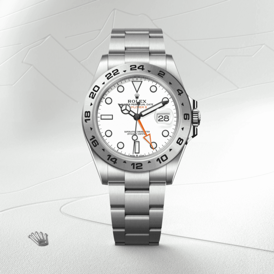Rolex Explorer II Oyster, 42 mm, Edelstahl Oystersteel (M226570-0001) – Juwelier-Eckstein