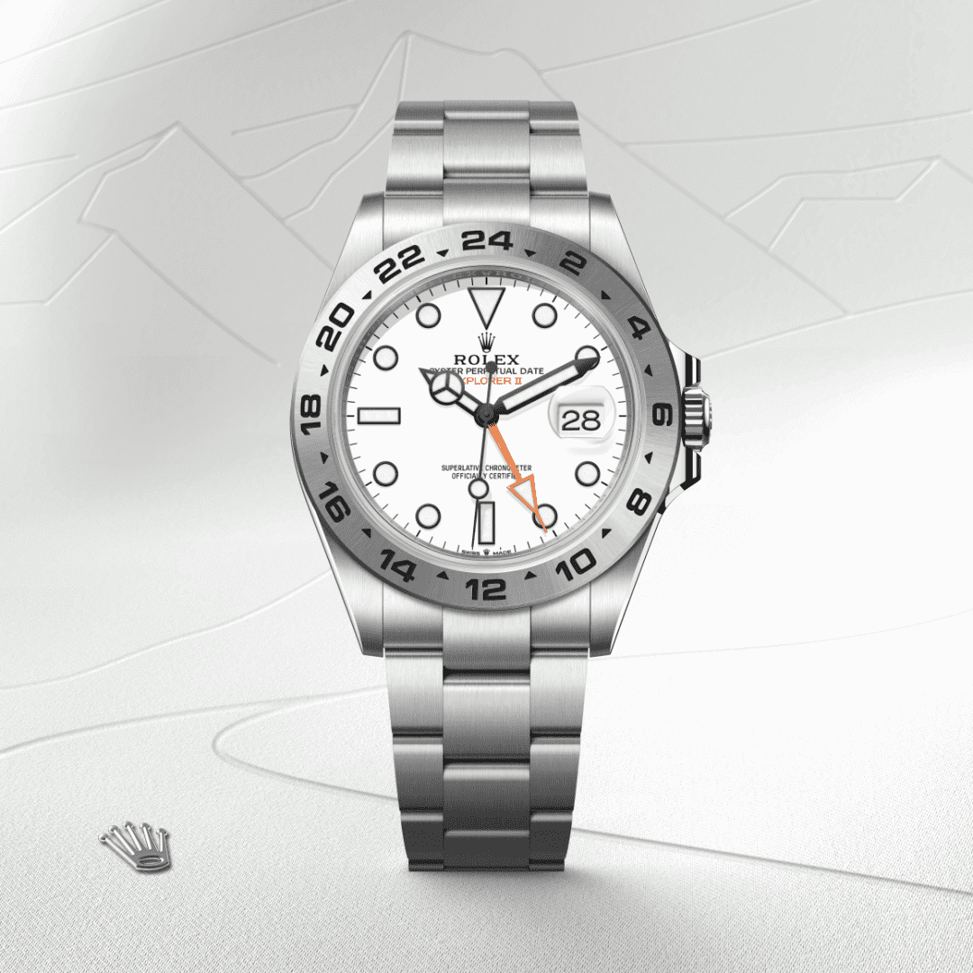 Rolex Explorer II Oyster, 42 mm, Edelstahl Oystersteel (M226570-0001) – Juwelier-Eckstein