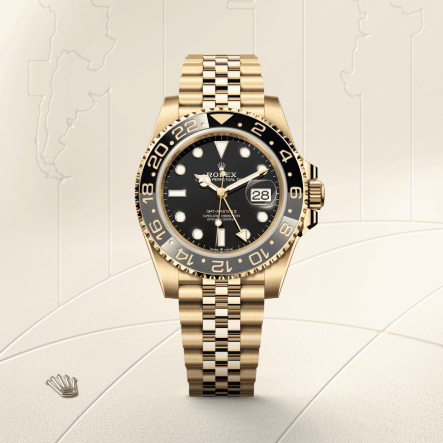 Rolex GMT-Master II Oyster, 40 mm, Gelbgold (M126718GRNR-0001) – Juwelier-Eckstein