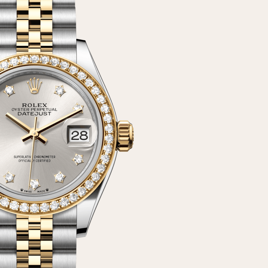 Rolex Lady-Datejust mit Zifferblatt Silbern mit Diamanten (M279383RBR-0003) – Juwelier-Eckstein