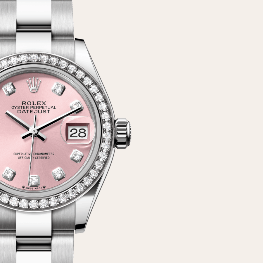 Rolex Lady-Datejust mit Zifferblatt Roséfarben mit Diamanten (M279384RBR-0004) – Juwelier-Eckstein