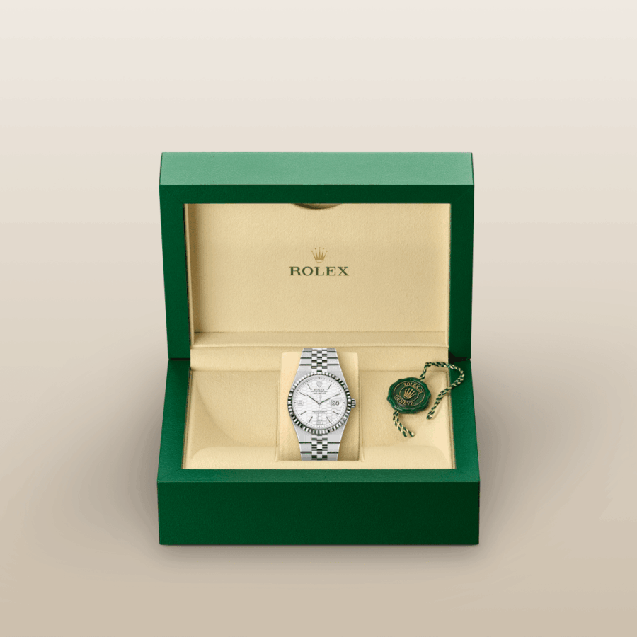 Rolex Land-Dweller 36 mit Flat Jubilee-Band (fünfreihig), massive Elemente (M127234-0001) – Juwelier-Eckstein