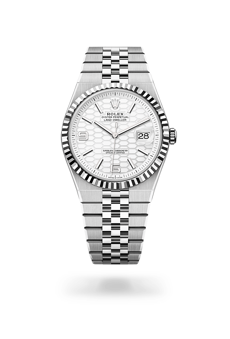 Rolex Land-Dweller 40 in Rolesor weiß (Kombination aus Edelstahl Oystersteel und Weißgold) (M127334-0001) – Juwelier-Eckstein