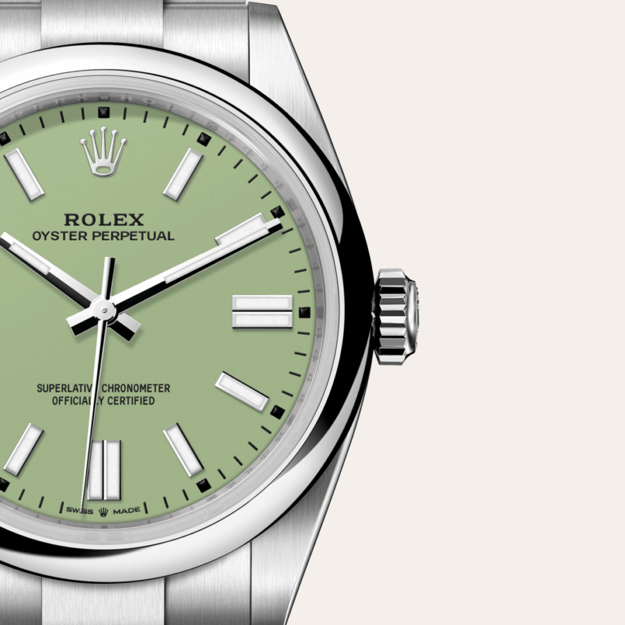Rolex Oyster Perpetual 41 mit Zifferblatt Pistachio (M134300-0006) – Juwelier-Eckstein